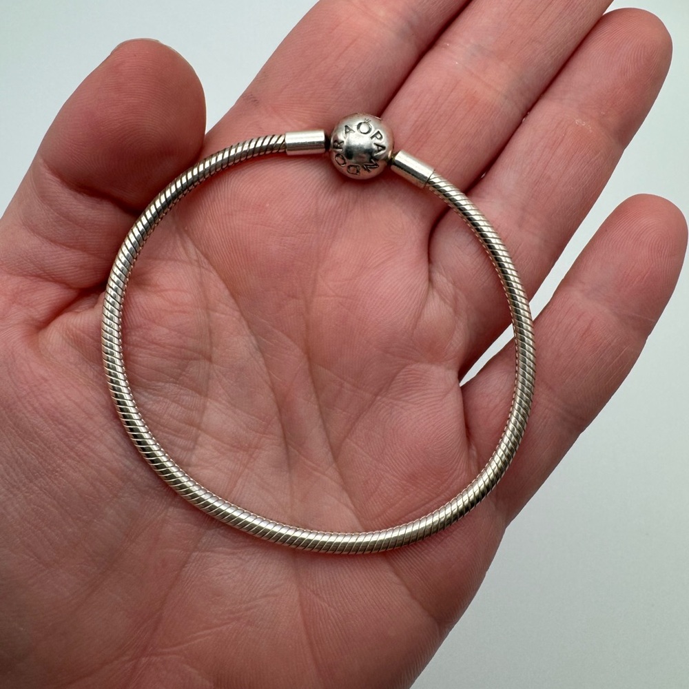 Sterling Silver 925 Pandora Moments Snake Chain Bracelet - Picture 6 of 6
